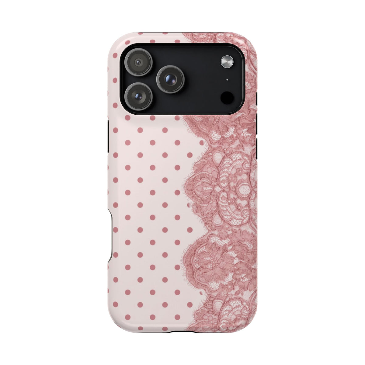 Chic Pink Polka Dot & Lace (Right)