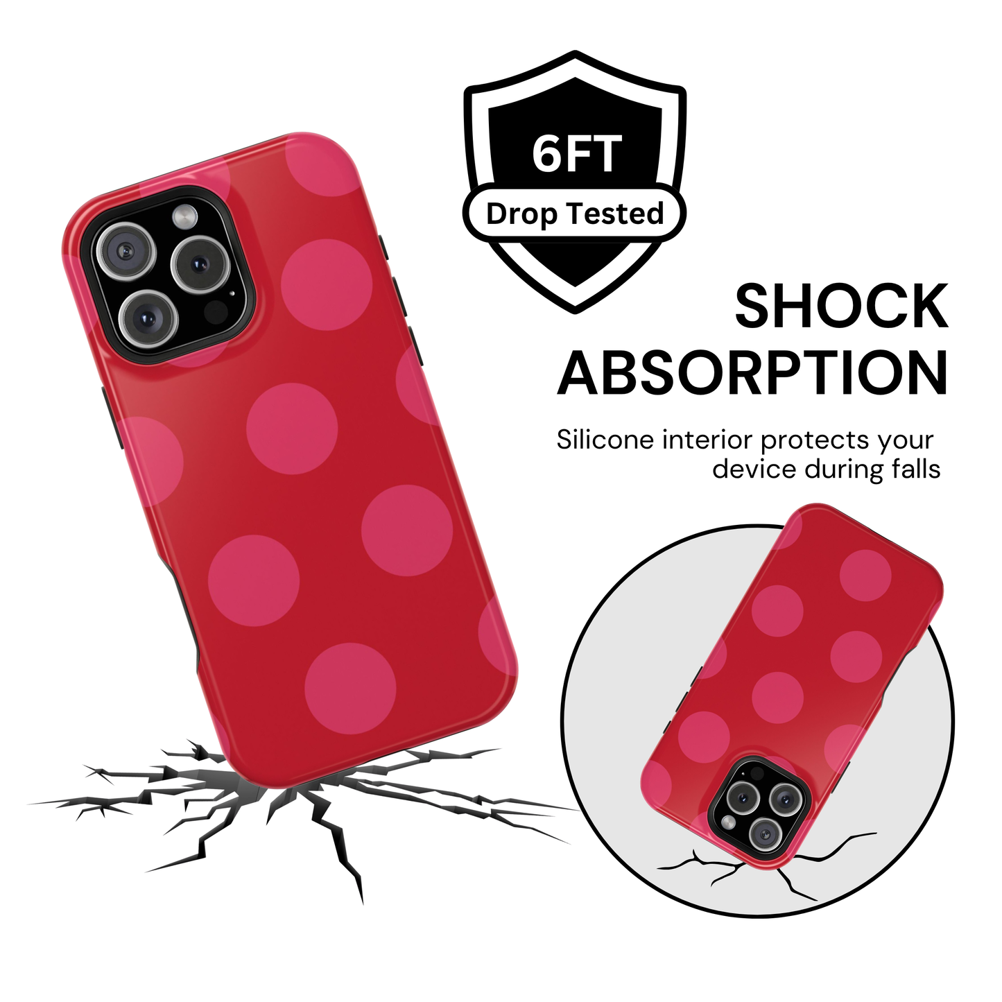 Cherry Pink Large Polka Dots