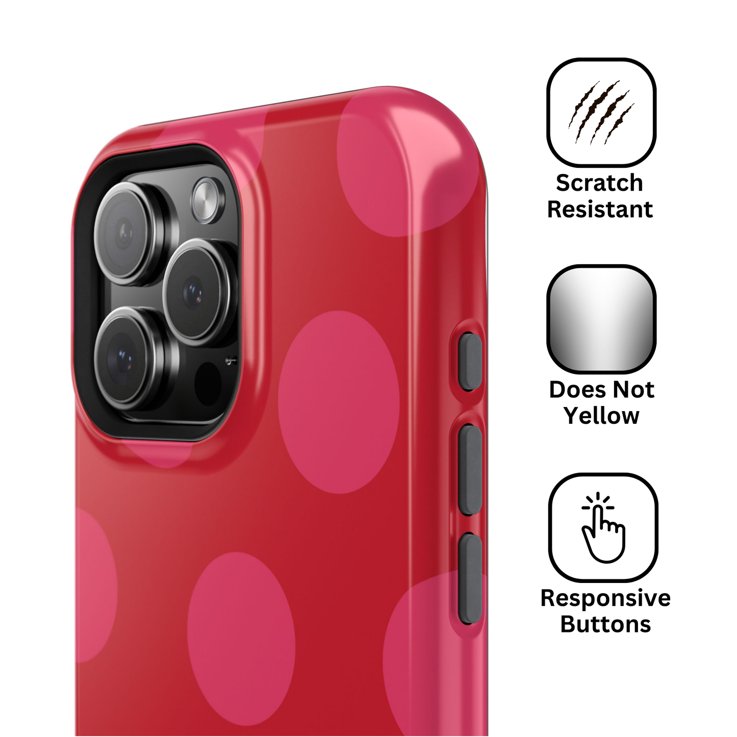 Cherry Pink Large Polka Dots