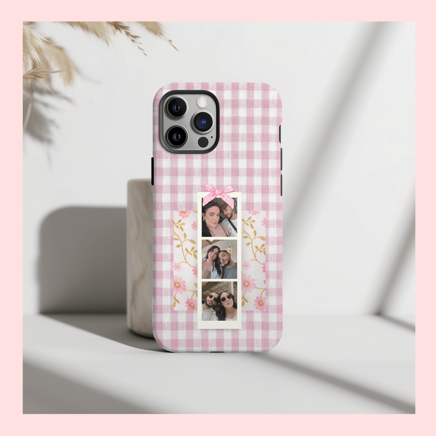 Pink Gingham PhotoStrip Custom Case