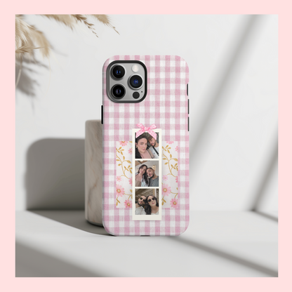 Pink Gingham PhotoStrip Custom Case