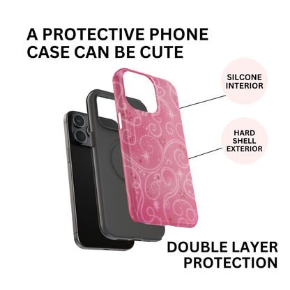 Pink Y2K Swirls Case