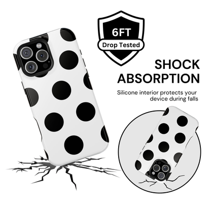 White Black Large Polka Dots