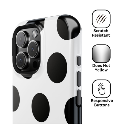 White Black Large Polka Dots