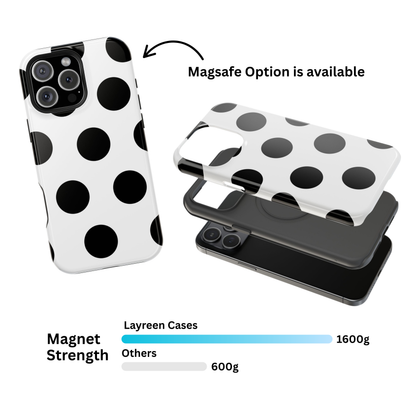 White Black Large Polka Dots
