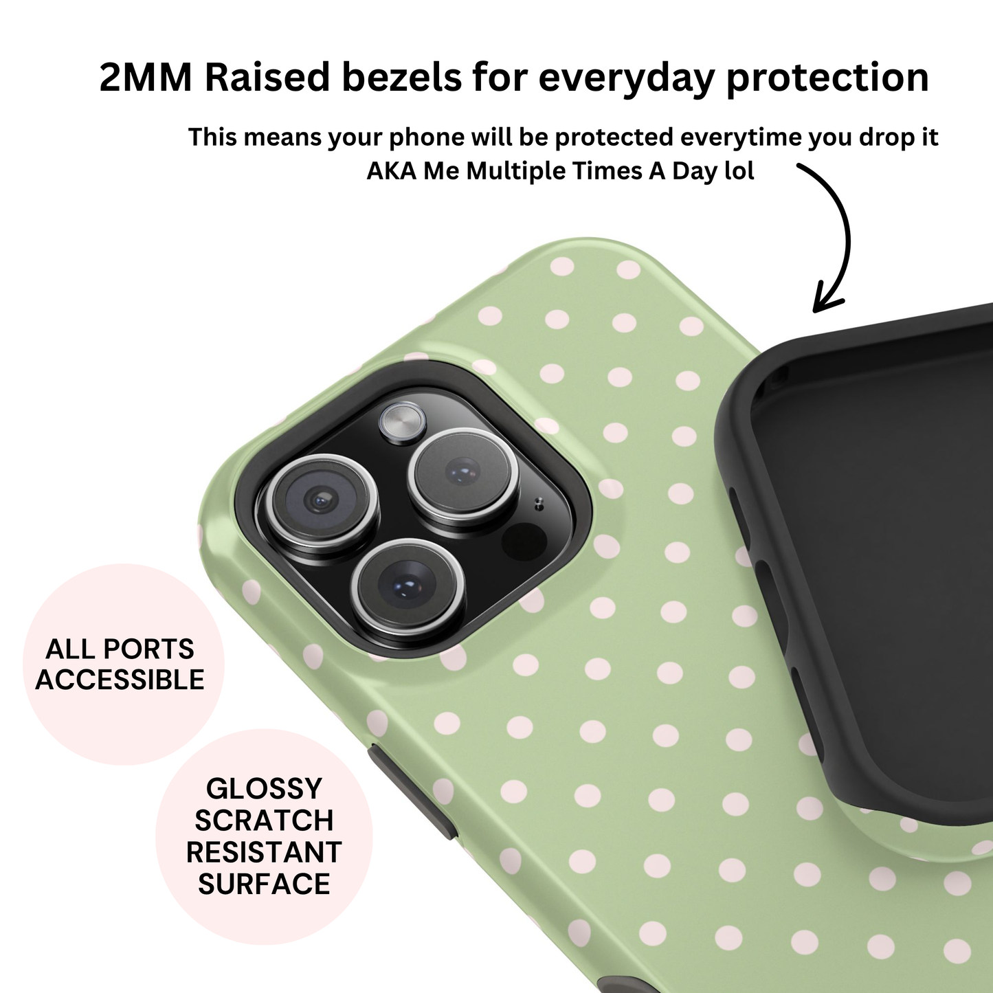 Polka Dot Matcha Case