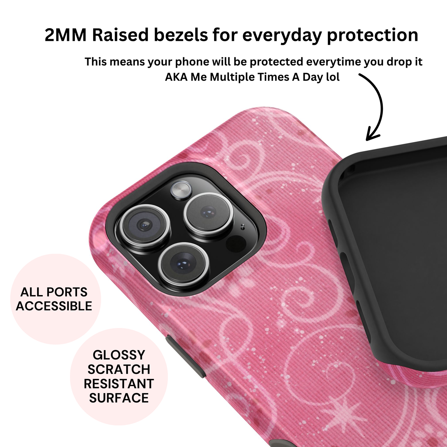 Pink Y2K Swirls Case