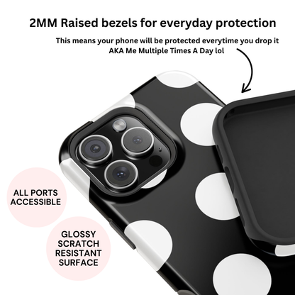 Black White Large Polka Dots