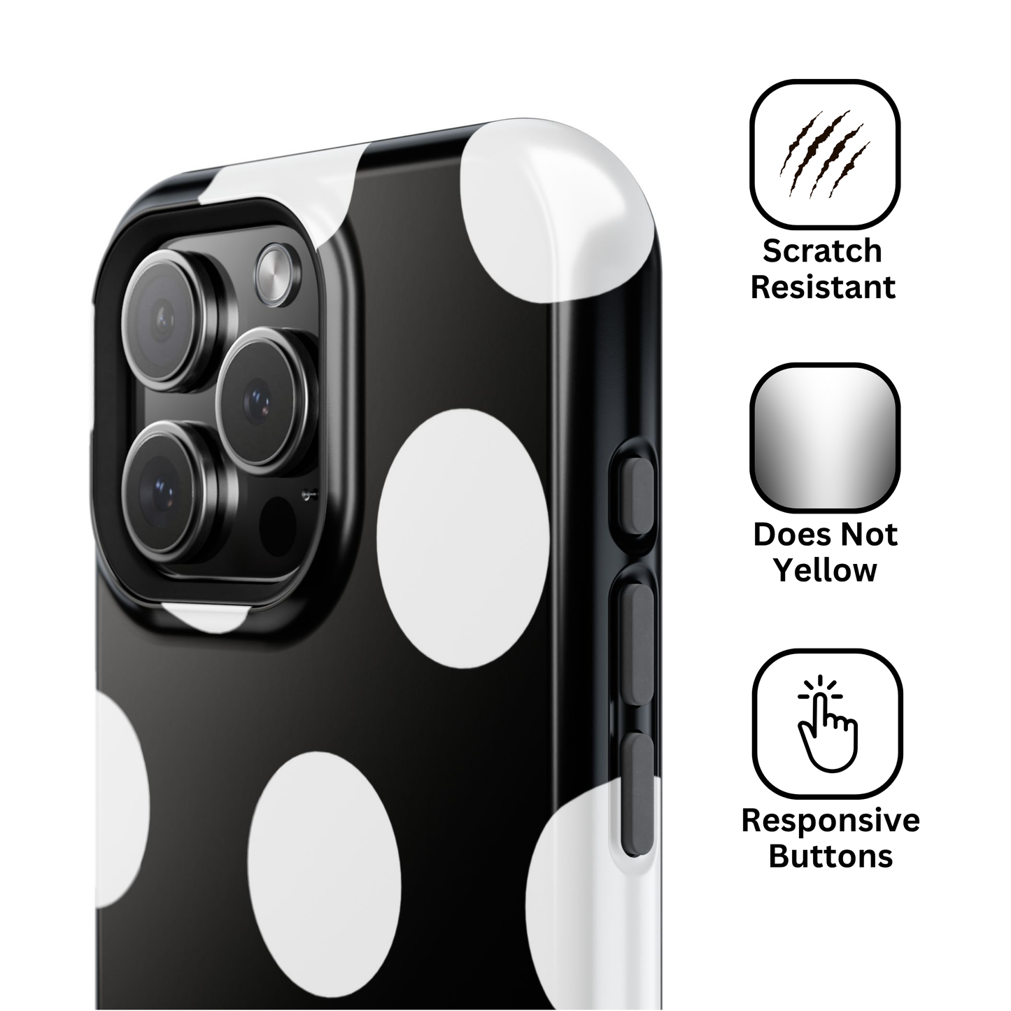 Black White Large Polka Dots