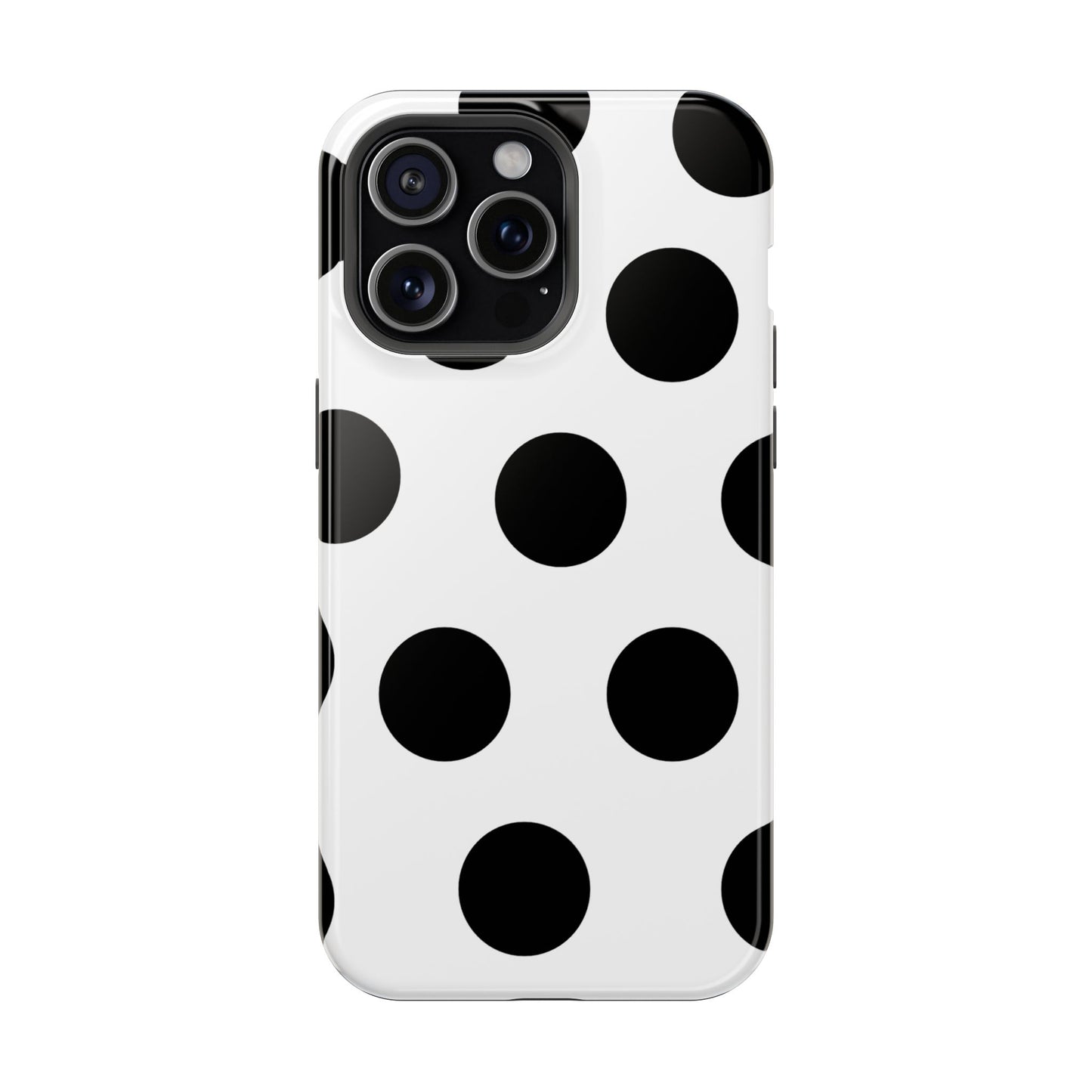 White Black Large Polka Dots
