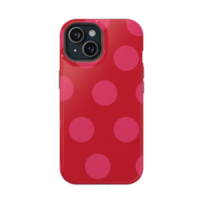 Cherry Pink Large Polka Dots