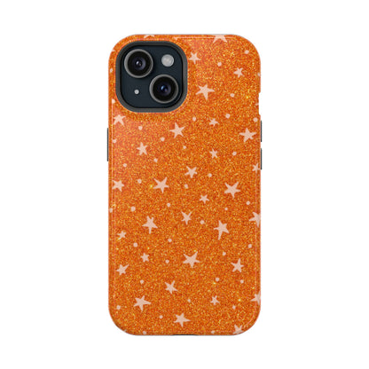 Orange Stars Glitter