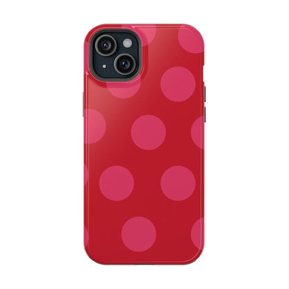 Cherry Pink Large Polka Dots