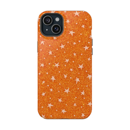 Orange Stars Glitter