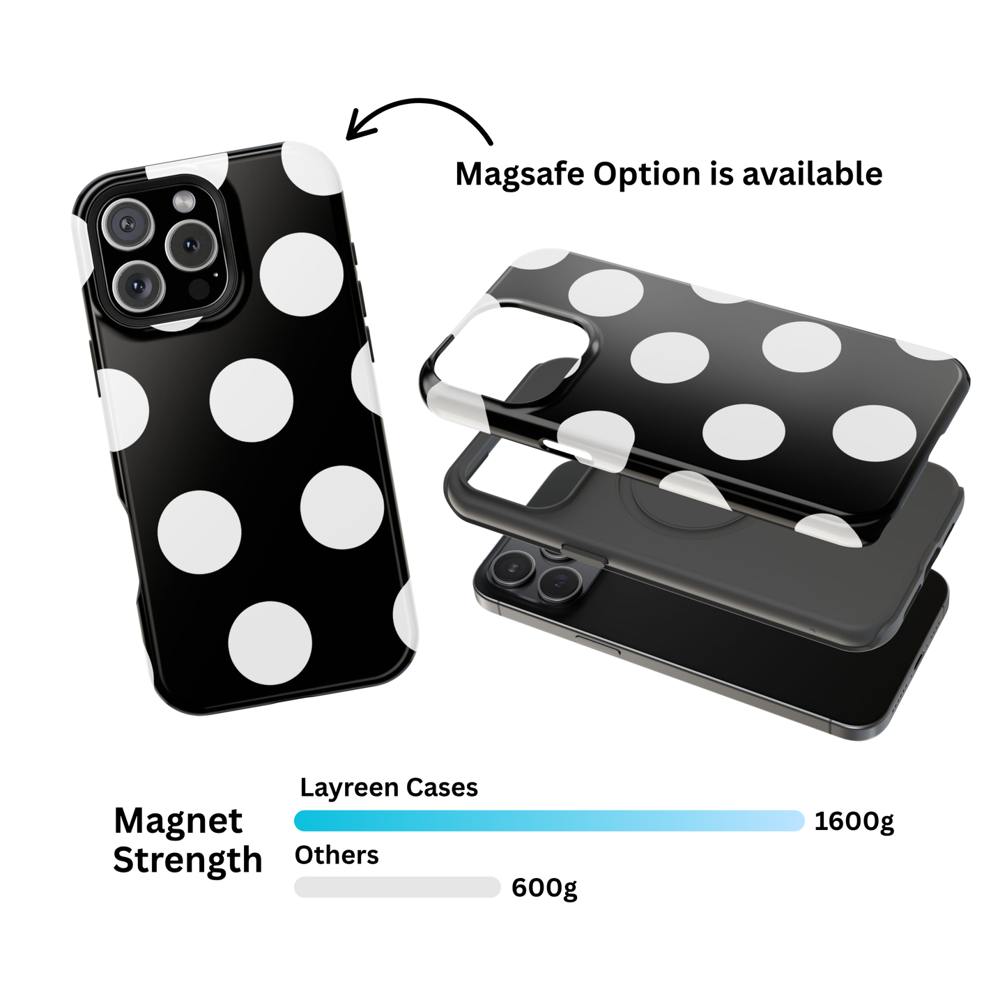 Black White Large Polka Dots