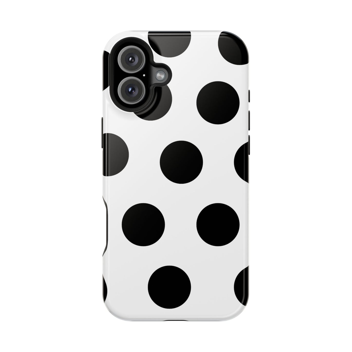 White Black Large Polka Dots