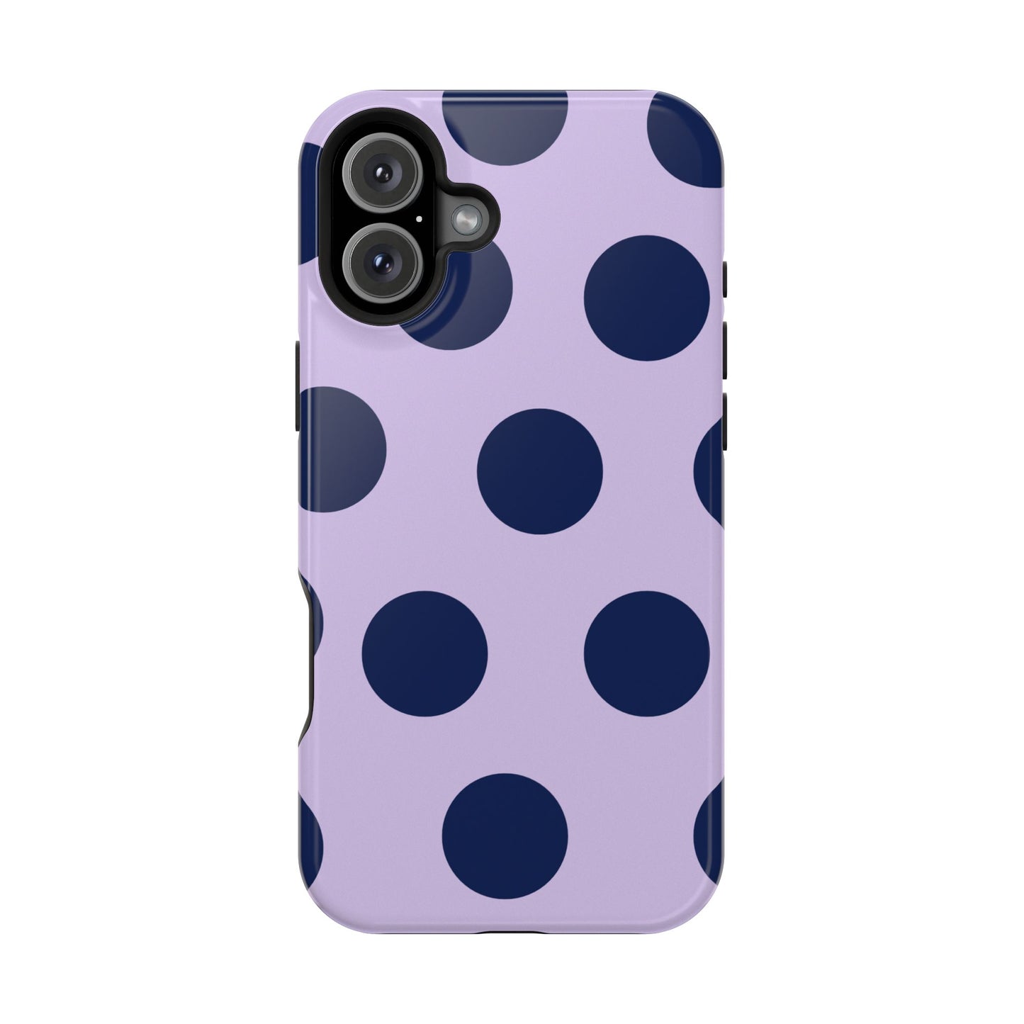 Lavender Navy Large Polka Dots