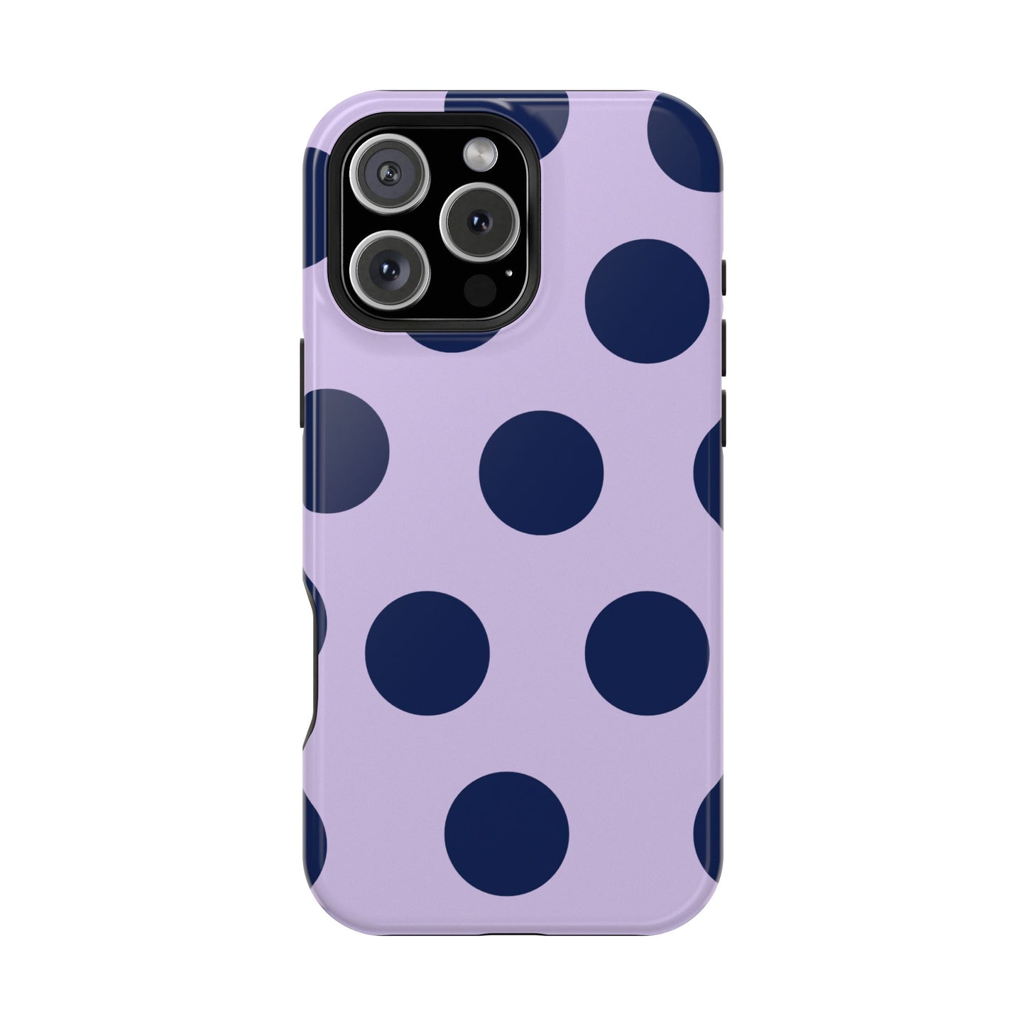 Lavender Navy Large Polka Dots