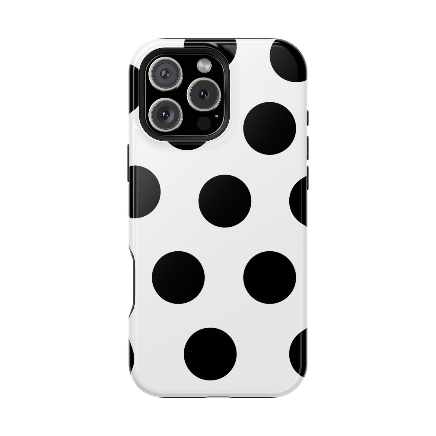 White Black Large Polka Dots