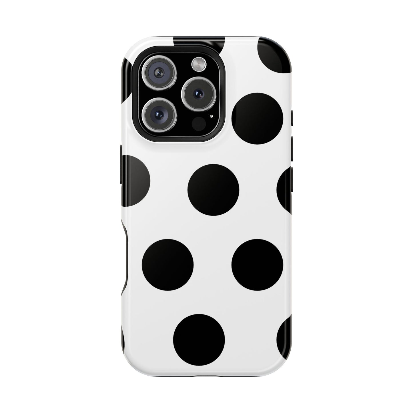 White Black Large Polka Dots