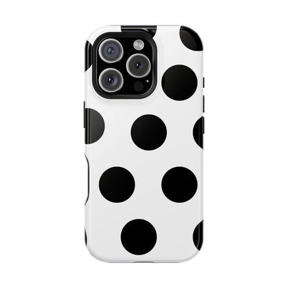 White Black Large Polka Dots