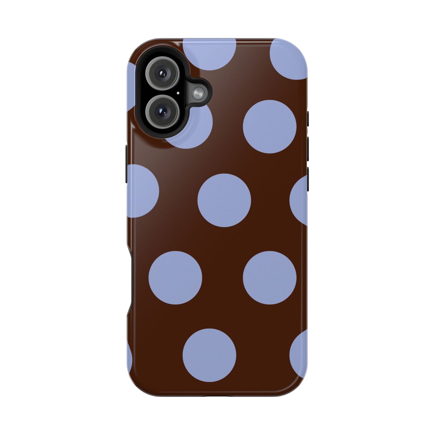 Chocolate Blue Large Polka Dots