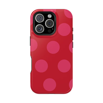 Cherry Pink Large Polka Dots