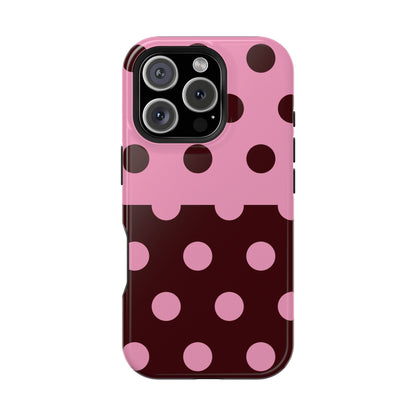 Pink Brown Polka Dot Split Case
