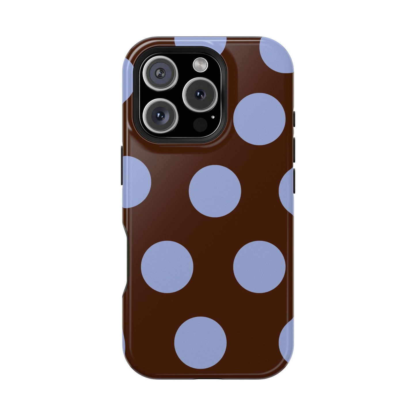Chocolate Blue Large Polka Dots