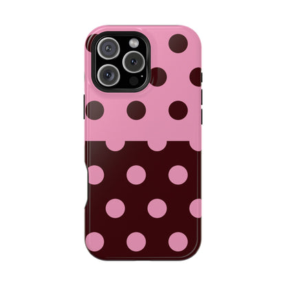 Pink Brown Polka Dot Split Case