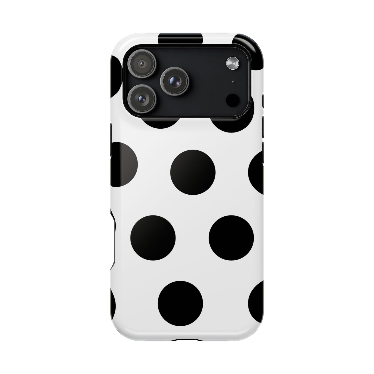 White Black Large Polka Dots