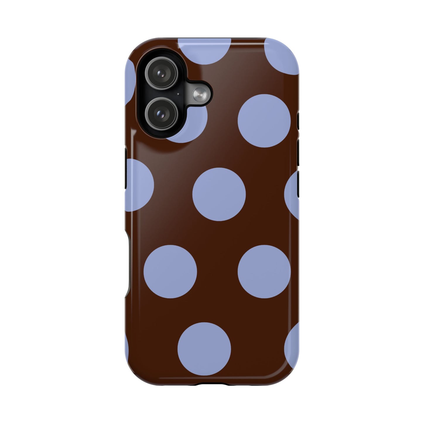 Chocolate Blue Large Polka Dots