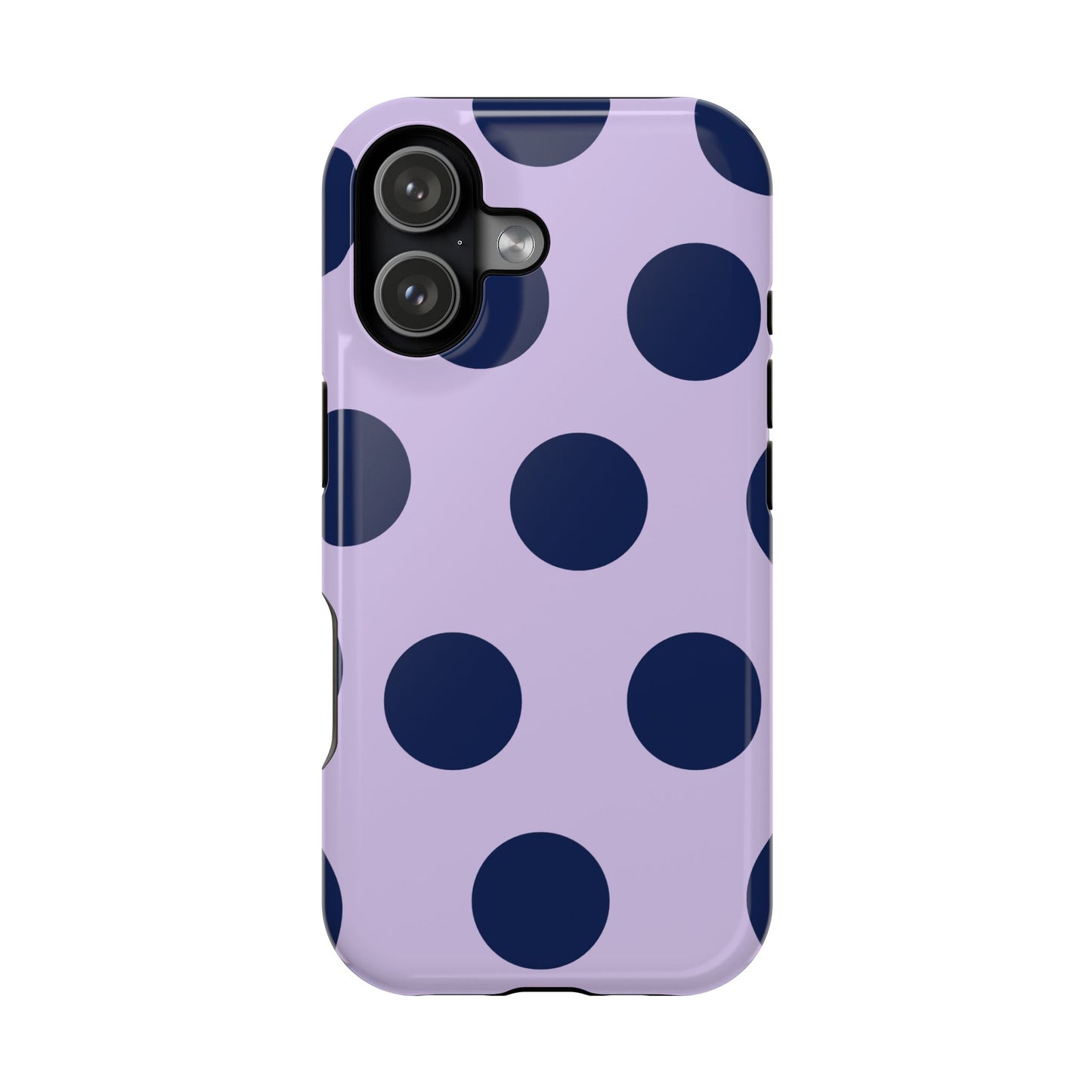 Lavender Navy Large Polka Dots
