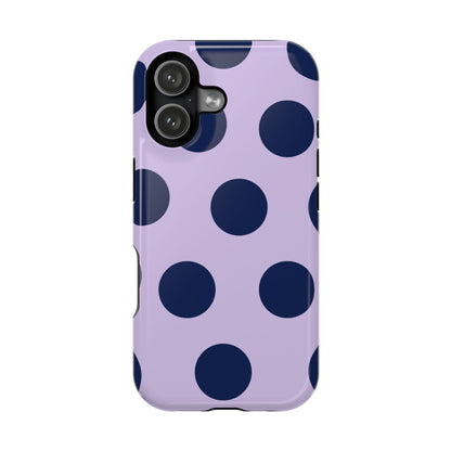 Lavender Navy Large Polka Dots