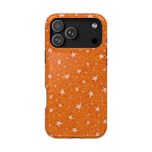Orange Stars Glitter