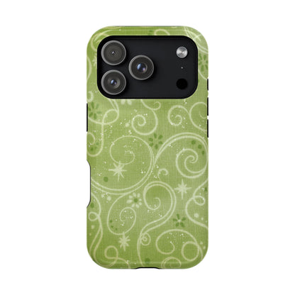 Green Y2K Swirls Case