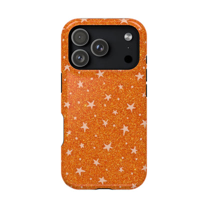 Orange Stars Glitter