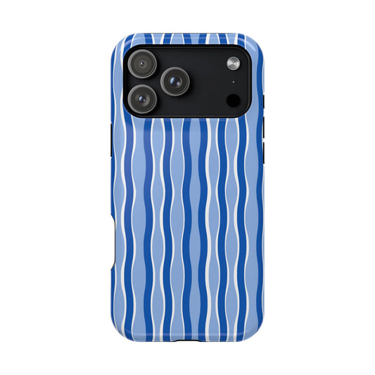 Blue Wavy Thin Stripes