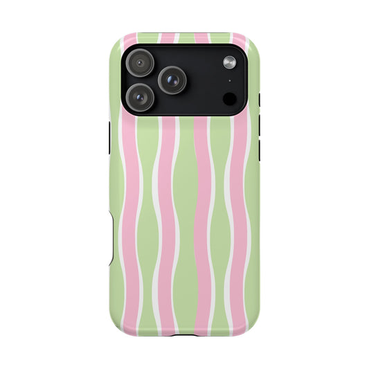 Green & Pink Wavy Stripes