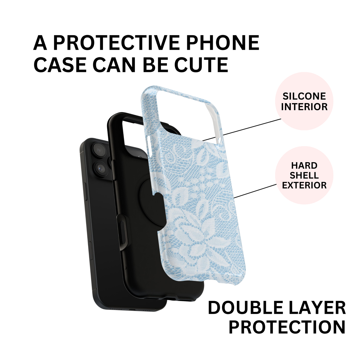 Sky White Lace Pattern Case