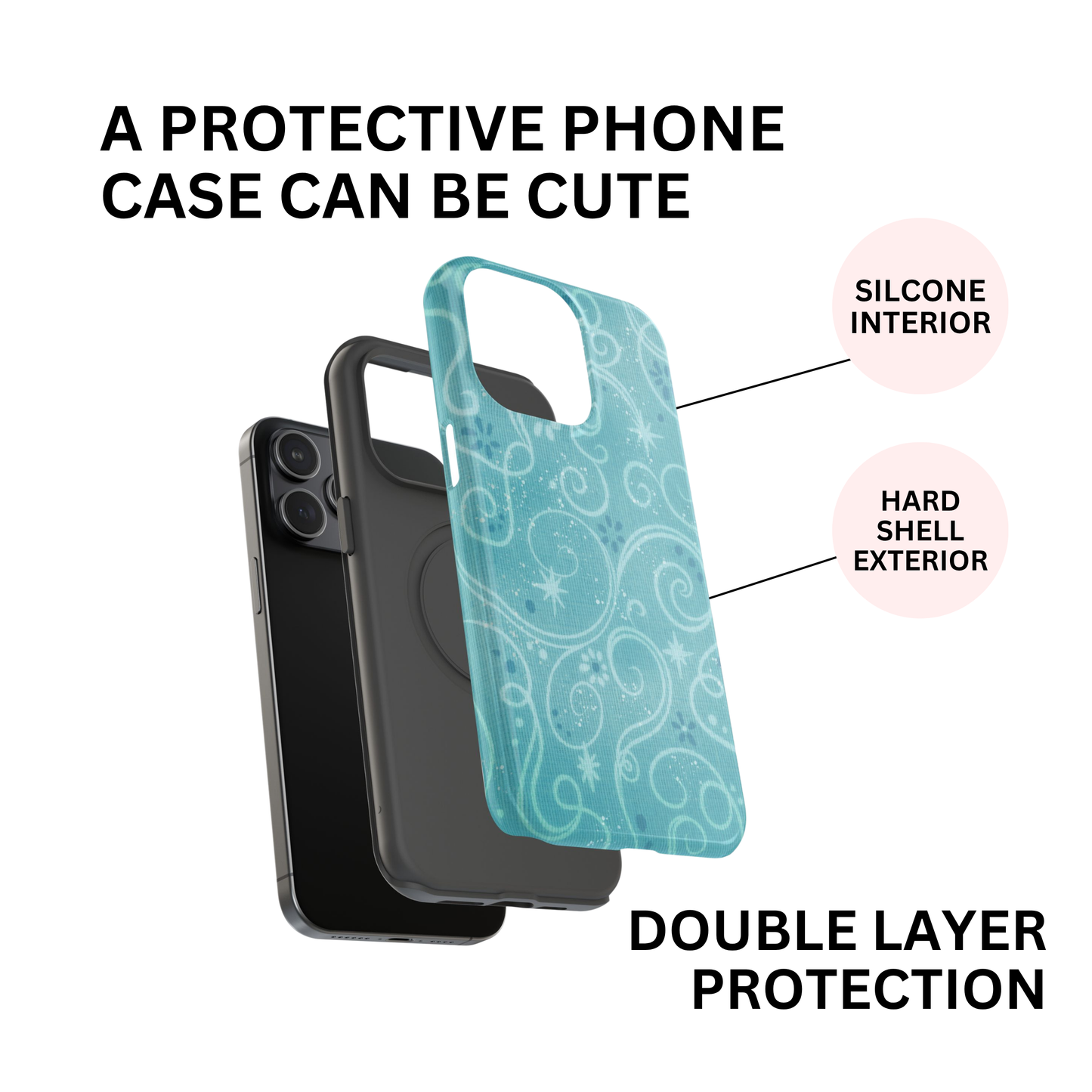 Blue Y2K Swirls Case