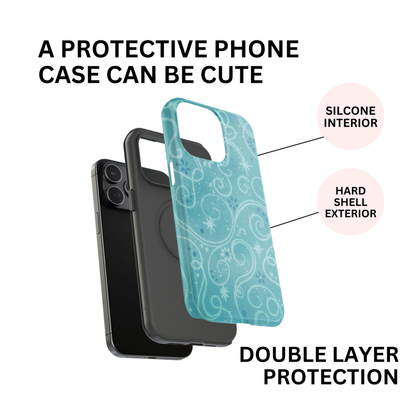 Blue Y2K Swirls Case