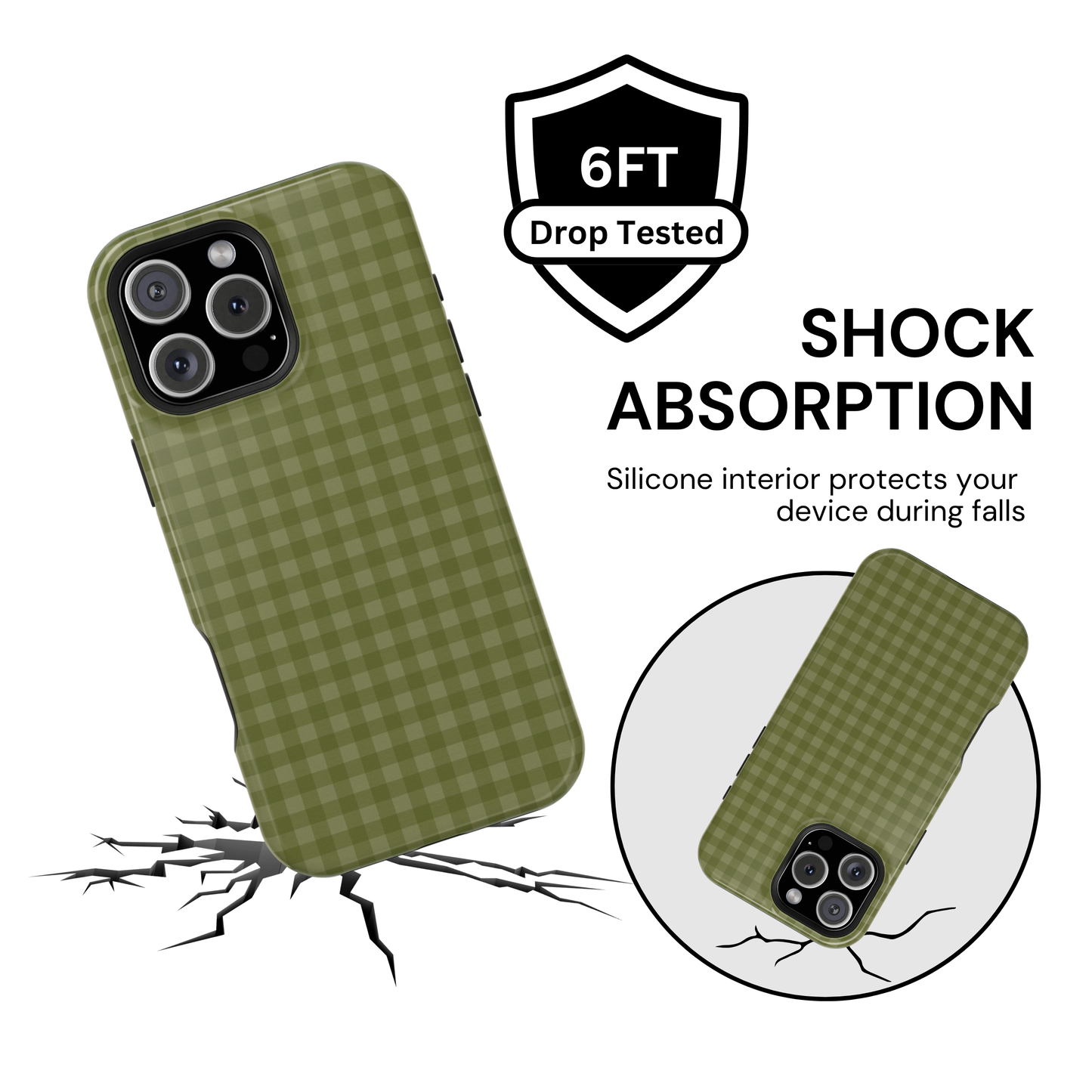 Olive Gingham Case