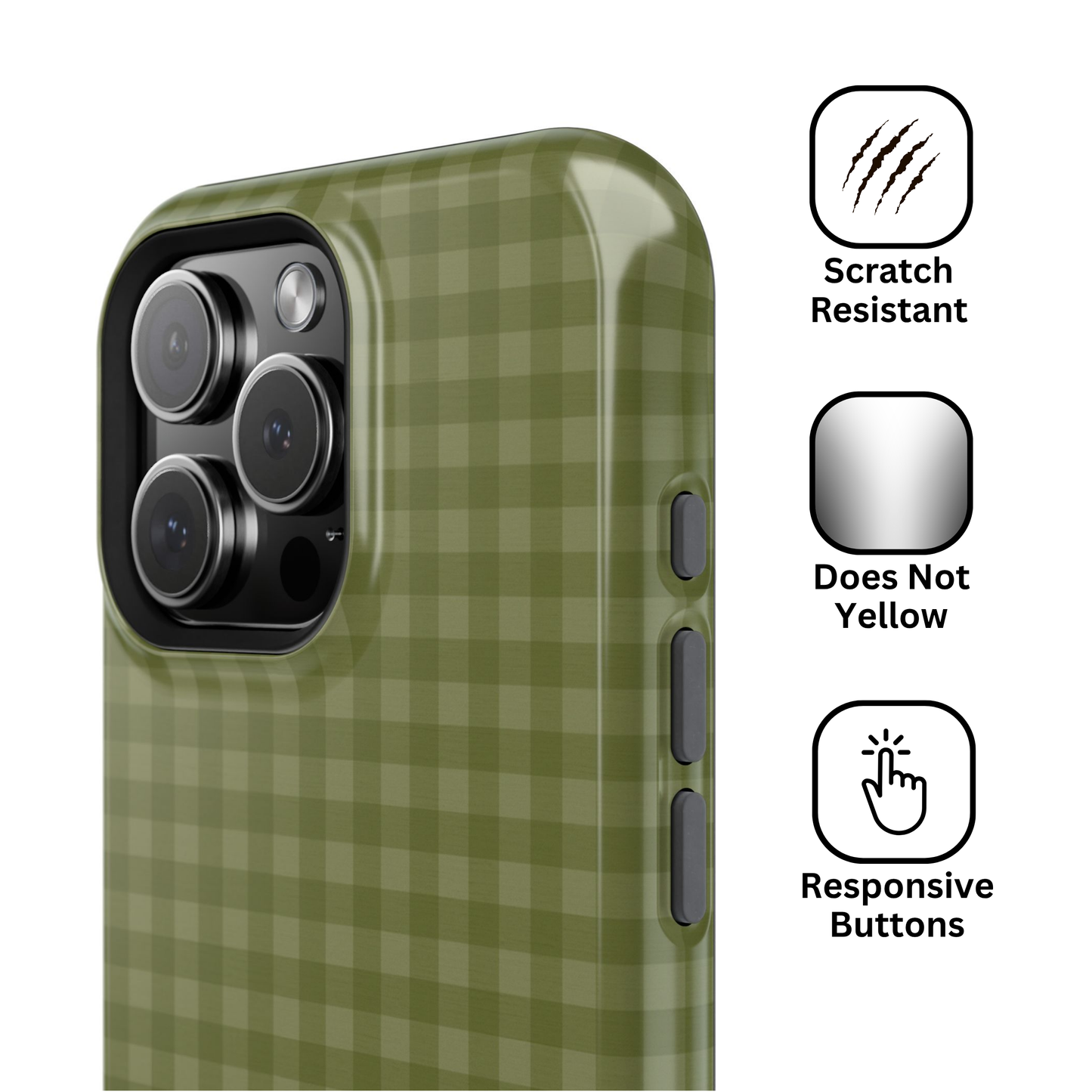Olive Gingham Case