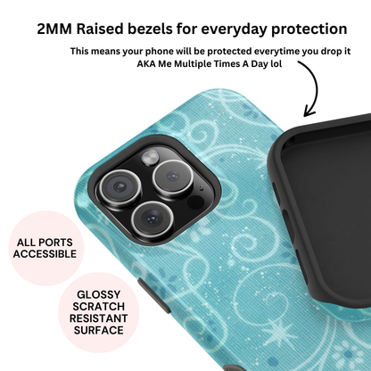 Blue Y2K Swirls Case