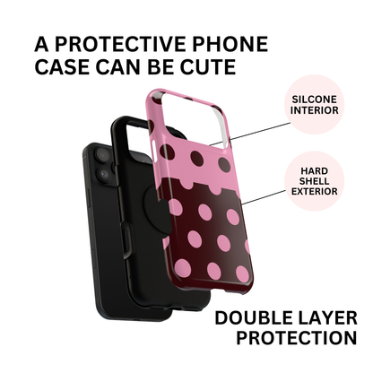 Pink Brown Polka Dot Split Case