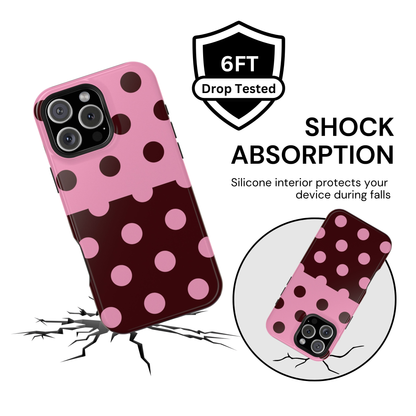 Pink Brown Polka Dot Split Case
