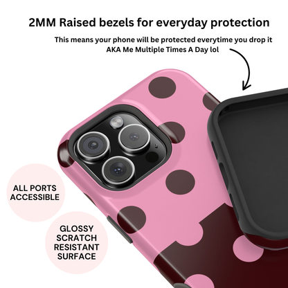 Pink Brown Polka Dot Split Case
