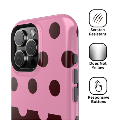 Pink Brown Polka Dot Split Case