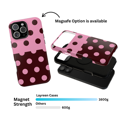 Pink Brown Polka Dot Split Case